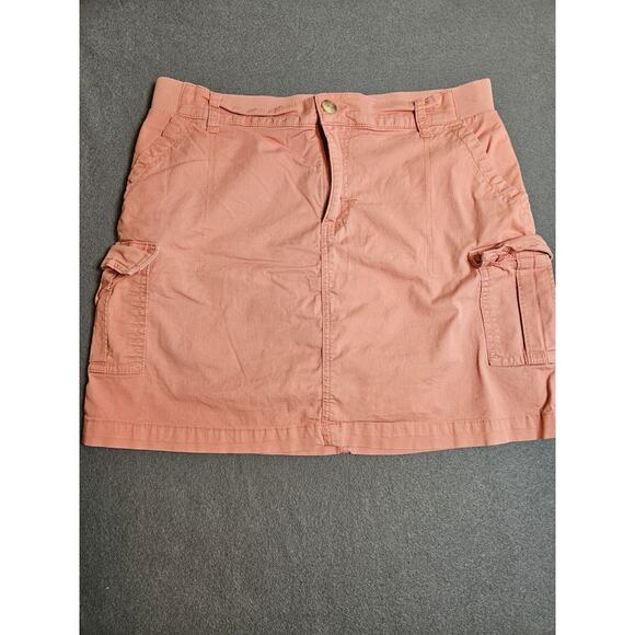LEE Skort Womens 10 Medium Salmon/pink Mid Rise Attached Briefs Cargo Pockets - Picture 2 of 9